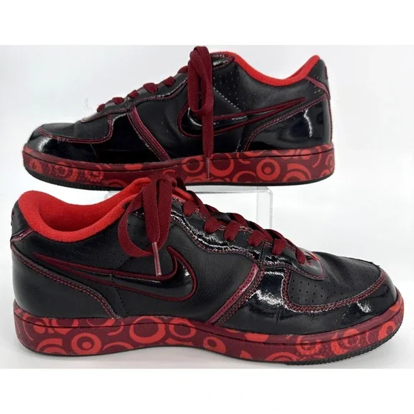 Nike Air Force 1 Low Men's 8.5 Black Red Swirl Midsole 2007 Y2K Retro